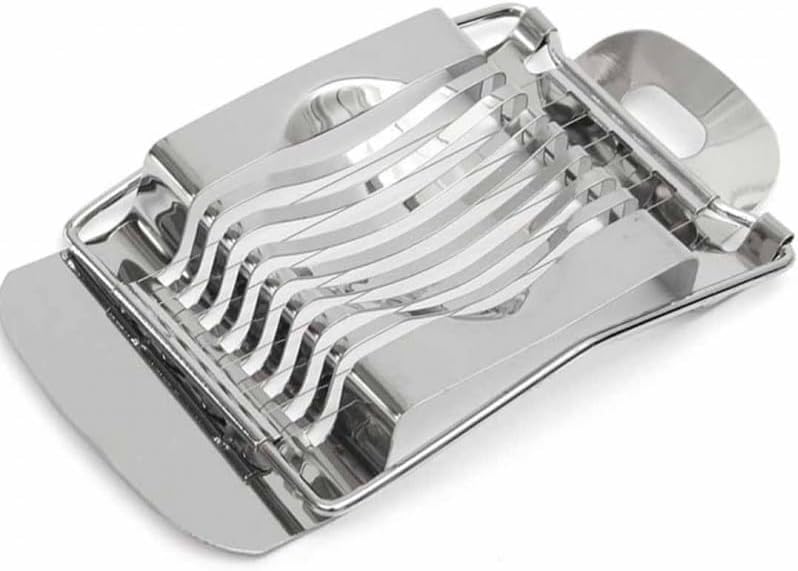 Heavy Duty Stainless Steel Metal Egg Slicer 14 x 8 cm – Durable Manual Boiled Egg Cutter for Perfect Even Slices – Kitchen Tool for Eggs, Mushrooms, Soft Fruits & Salad Preparation