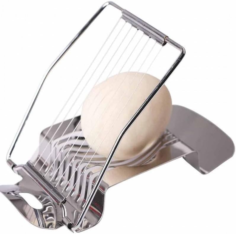 Heavy Duty Stainless Steel Metal Egg Slicer 14 x 8 cm – Durable Manual Boiled Egg Cutter for Perfect Even Slices – Kitchen Tool for Eggs, Mushrooms, Soft Fruits & Salad Preparation