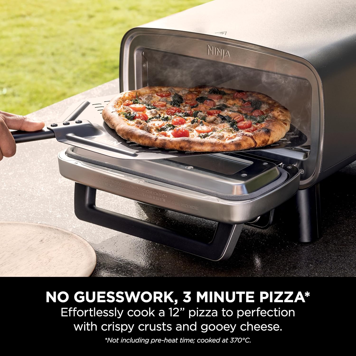 Ninja Artisan MO201UK Electric Outdoor Pizza Oven and Air Fryer - Grey
